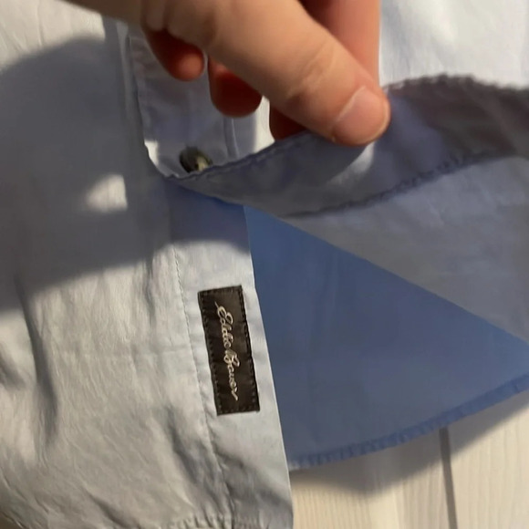 Eddie Bauer mens blue classic fit button down shirt size small - Picture 4 of 8